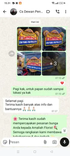 Testimonial Papan Bunga Pernikahan modernland
